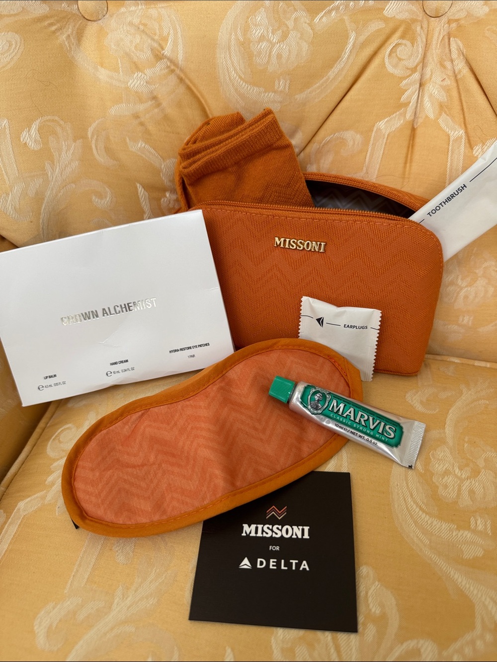 Orange Missoni Travel Amenity Kit - NEW